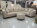 Lüks Künc Divan – Krem Rəng, Qızılı Detallar - Levent Mebel