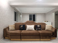 Luxury Divan Dəsti – 3+1+1 Oturma Qrupu (Qəhvəyi Məxmər) - Levent Mebel