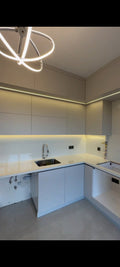 Müasir Ağ Mətbəx Mebeli Dəsti – LED İşıqlı - Levent Mebel