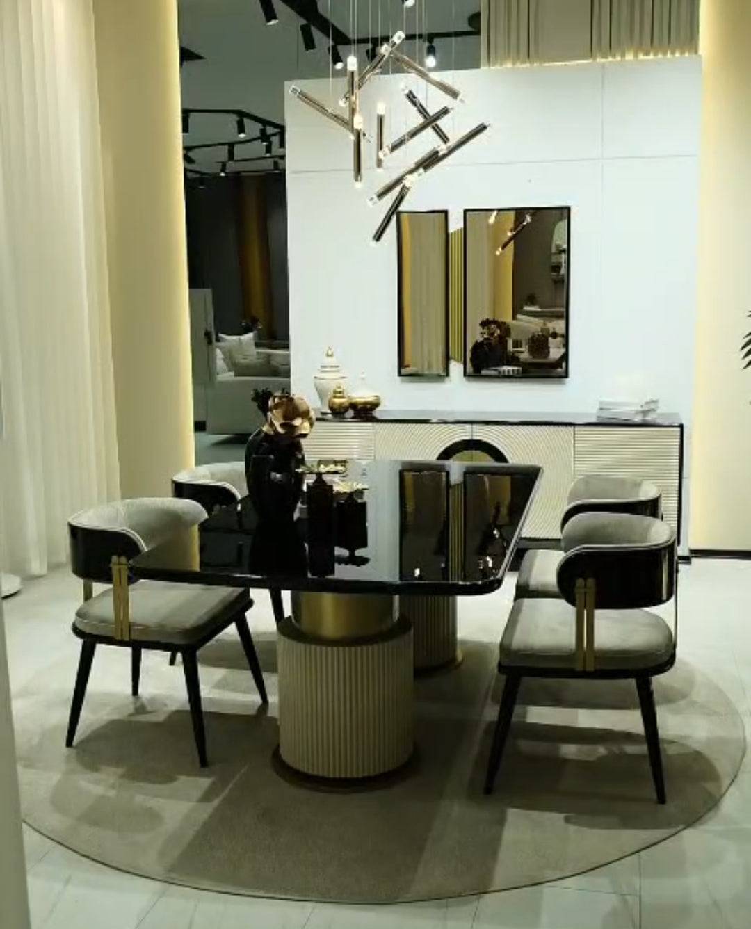 Premium Yemək Otağı Dəsti – Şüşə Masa və Kreslolar - Levent Mebel