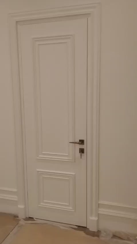 Ağ Klassik Panel Daxili Qapı – Premium Taxta İç Qapı | Levent Mebel