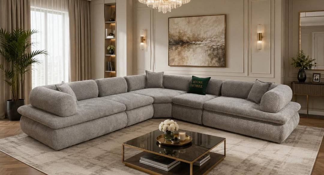 Yaşıl Dəri Künc Divanı L-forma – Levent Mebel Bakı - Levent Mebel
